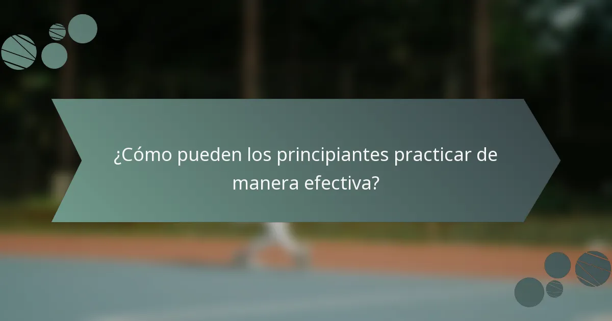 ¿Cómo pueden los principiantes practicar de manera efectiva?