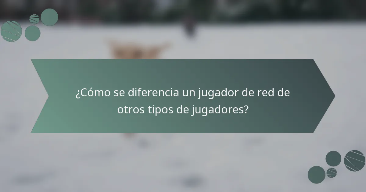 ¿Cómo se diferencia un jugador de red de otros tipos de jugadores?
